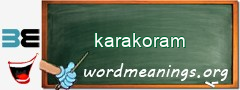 WordMeaning blackboard for karakoram